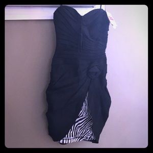 Party prom  zebra fitted strapless dress